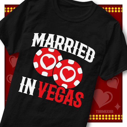 ラスベガス カジノ ハートチップス 結婚 新郎新婦 Tシャツ