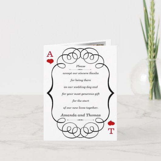 ラスベガス カジノ モダン シック フォト サンクス サンキューカード (正面)