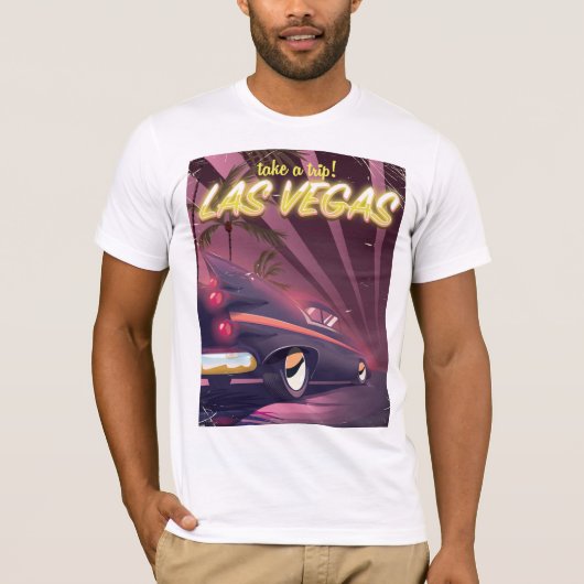 ラスベガス クラシックカーの旅行ポスター Tシャツ (正面)
