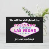 ラスベガス サイン ホット ピンク ウェディング 招待状 (スタンド正面)