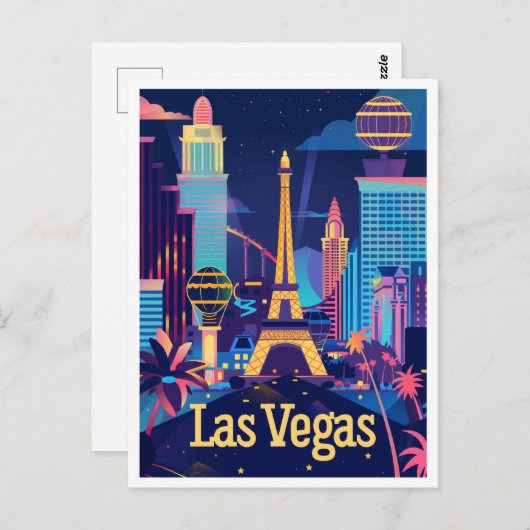 ラスベガス – シンシティアフターダークヴィンテージ旅行 ポストカード (正面/裏面)