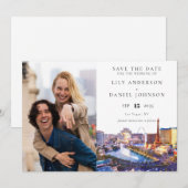 ラスベガス スカイライン 水彩写真 ウェディング セーブザデート (正面/裏面)