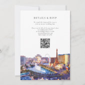 ラスベガス スカイライン 水彩画 QR コード ウェディング 招待状 (裏面)