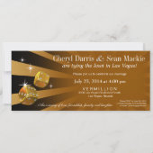 ラスベガス スターバースト ウェディング トパーズ ブラック ゴールド 招待状 (裏面)