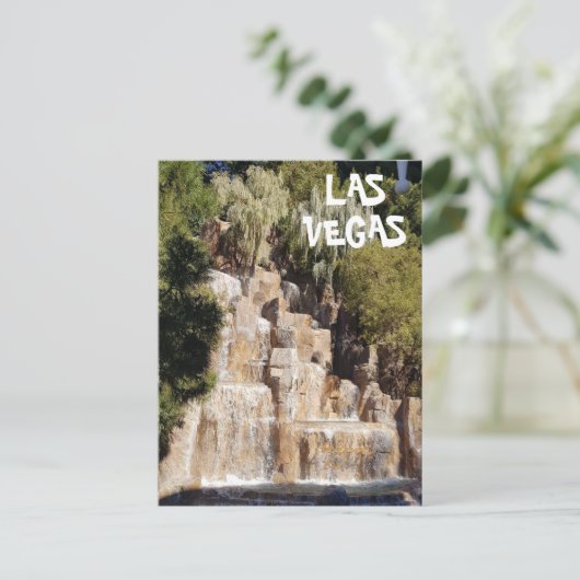 ラスベガス・ストリップの美しいカジノの滝 ポストカード (スタンド正面)