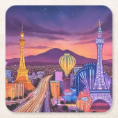 ラスベガス テーマ パーティーコースター スクエアペーパーコースター (正面)