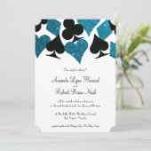 ラスベガス デスティニー マルイブルー グリッター ウェディング 招待状 (スタンド正面)