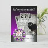 ラスベガス デラックス ウェディング | シルバー パープル 招待状 (スタンド正面)