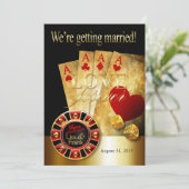 ラスベガス デラックス ウェディング | 赤 ゴールド 黒 招待状 (スタンド正面)