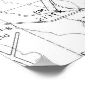 ラスベガス・ネバダのヴィンテージ地図（1952年） BW ポスター (角)