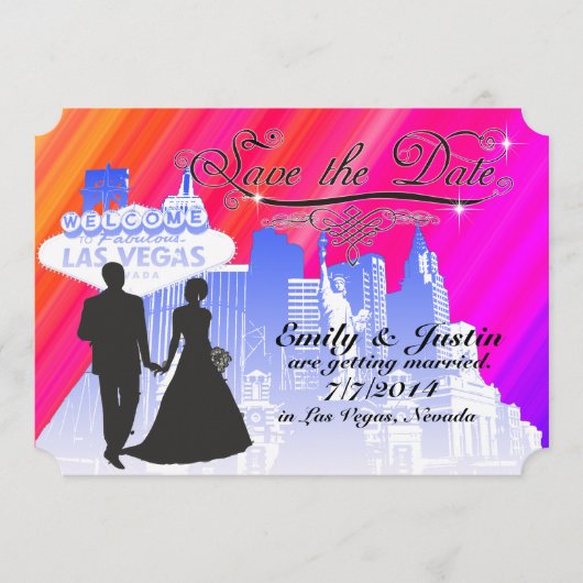 ラスベガス、ネバダの眺めの日付カードを救って下さい セーブザデート (正面)