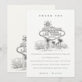 ラスベガス ネバダ州 スケッチ 風景 結婚式 サンキューカード (正面/裏面)