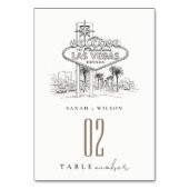ラスベガス ネバダ州 スケッチ 風景 結婚式 テーブルナンバー (裏面)