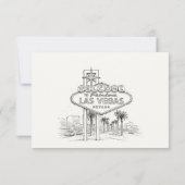 ラスベガス ネバダ州 スケッチ 風景 結婚式 出欠カード (裏面)