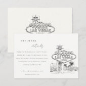 ラスベガス ネバダ州 スケッチ 風景 結婚式 詳細 エンクロージャーカード (正面/裏面)