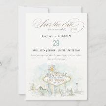 ラスベガス ネバダ州 水彩風景 結婚式