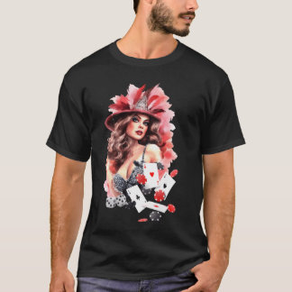 ラスベガス ネバダ ショーガール バーレスク 水彩画 女子 Tシャツ