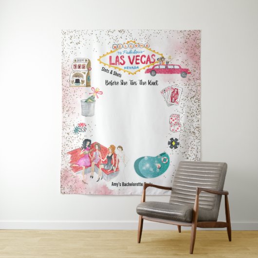 ラスベガス・バチェロレッテ・ウィークエンド　ウォーターカラー タペストリー (インサイチュ)
