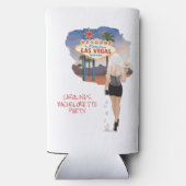 ラスベガス・バチェロレッテ・パーティーの金髪の花嫁 スリム缶クーラー (裏面)