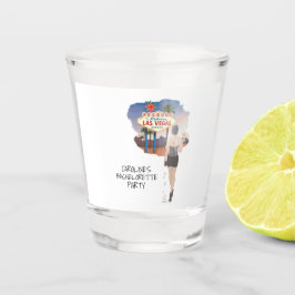 ラスベガス・バチェロレッテ・ブラックヘア・ブライド ショットグラス