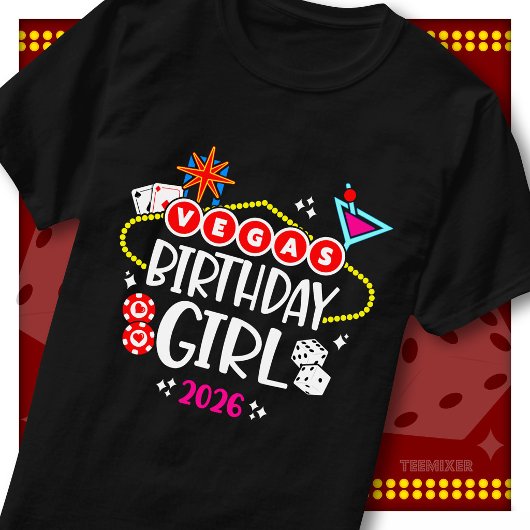 ラスベガス バースデーガール 2026 カジノパーティースコード Tシャツ