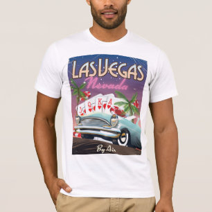 ラスベガス ビンテージ スタイル 旅行ポスター Tシャツ