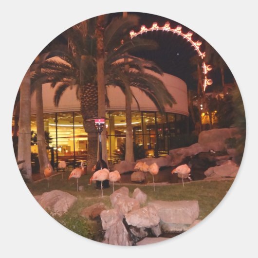 ラスベガス・フラミンゴス・ステッカー ラウンドシール (正面)