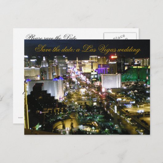 ラスベガス・ブリデス結婚ズのデート発表 案内ポストカード (正面/裏面)
