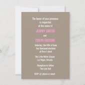 ラスベガス モダン ヴィンテージ セピア ウェディング インビテーション (裏面)