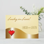 ラスベガス·ラッキー·イン·ラ結婚ブズ·金ゴールド/サンド 招待状 (スタンド正面)