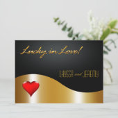 ラスベガス·ラッキー·イン·ラ結婚ブズ·金ゴールド/ブラック 招待状 (スタンド正面)
