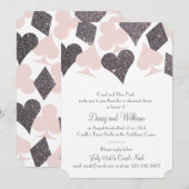 ラスベガス リハーサル ディナー ブラッシュ プラチナ グリッター 招待状 (正面/裏面)