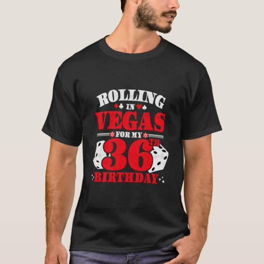 ラスベガス・ローリング・イン・ベガス・ベガス 36歳 Tシャツ (正面)