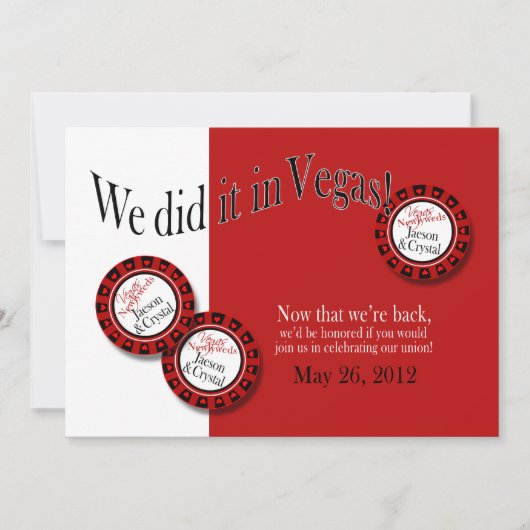 ラスベガス 受付 ASK ME 2 あなたの名前をチップに記入 招待状 (正面)
