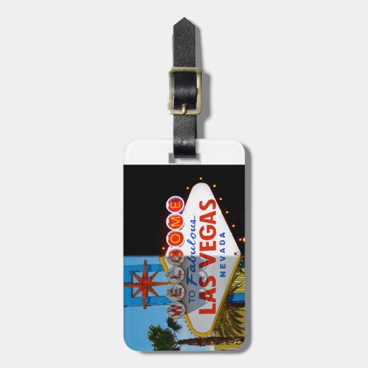 ラスベガス-荷物のラベルへようこそ ラゲッジタグ (正面縦)
