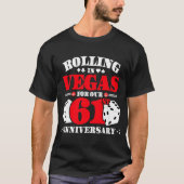 ラスベガス 61周年記念 ダイスを振るカップル Tシャツ (正面)
