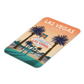 ラスベガスNVウェルカムサインサンセットヴィンテージ旅行 マグネット (左側)