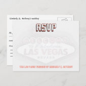 ラスベガスRSVPウェディングレセプション インビテーションポストカード (正面/裏面)