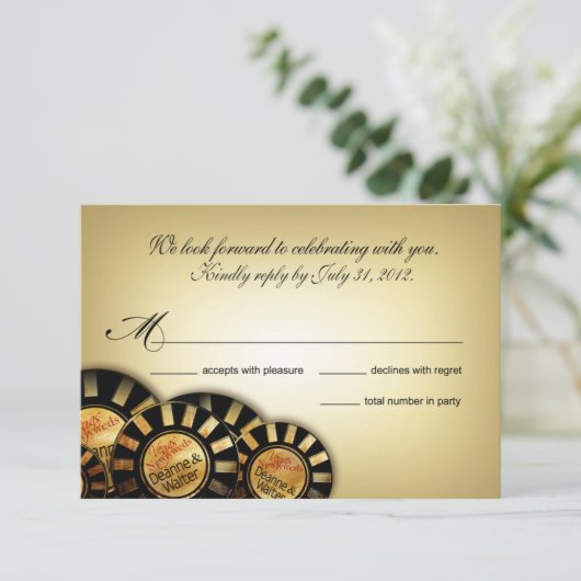 ラスベガスRSVP (4uを個人化するために私に連絡して下さい) 出欠カード (スタンド正面)