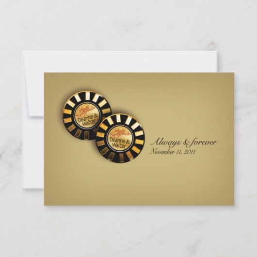 ラスベガスRSVP (4uを個人化するために私に連絡して下さい) 出欠カード (裏面)