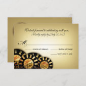 ラスベガスRSVP (4uを個人化するために私に連絡して下さい) 出欠カード (正面/裏面)