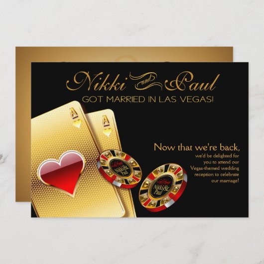 ラスベガスVIPレセプション | ブラック 招待状 (正面/裏面)