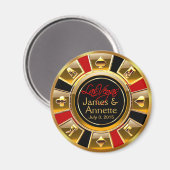 ラスベガスVIPレッド金ゴールドブラックカジノチップのお気に入り マグネット (正面/裏面)