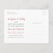 ラスベガ結婚スのバラ金ゴールド日付の保存 案内ポストカード (裏面)