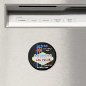 ラスベガ結婚スのパーソナライズされた日付の保存 マグネット (インサイチュ (食洗機))