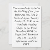 ラスベガ結婚ス招待状 招待状 (裏面)