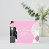 ラスベガ結婚ス、タックスで新郎を迎え、新婦を迎える ポストカード (スタンド正面)