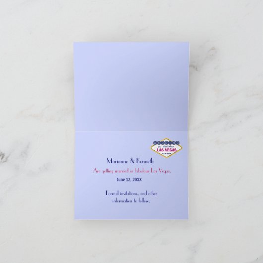 ラスベガ結婚ス – 日付を保存 案内状 (内部)