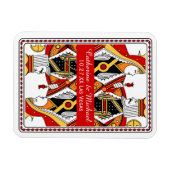 ラスベガ遊スのカードキング&クイーンが日付を保存 マグネット (横)