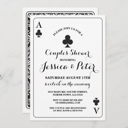 ラスベガ遊スクラブズカードエースまたはキングクイーン 招待状 (正面/裏面)